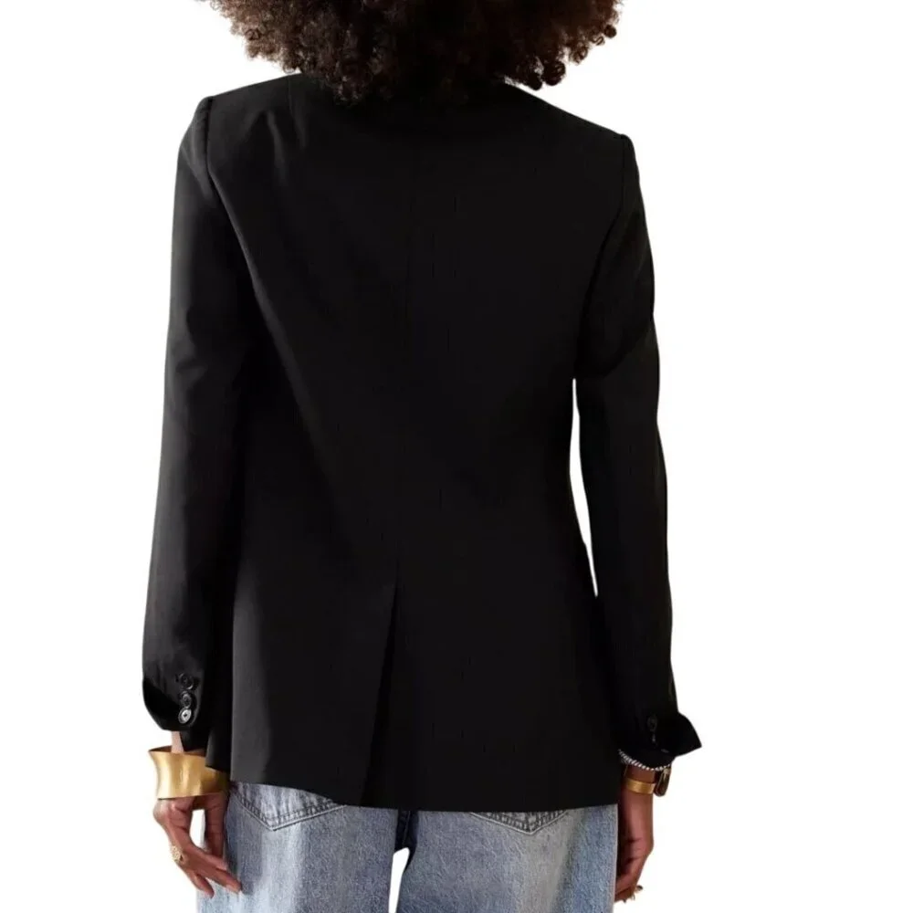 Banana Republic NWOT Long And Lean Wool Blend Black Classic Blazer Size 0